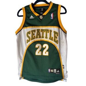 Adidas Seattle SuperSonics Jeff Green 22 Jersey Youth Medium Green White Yellow
